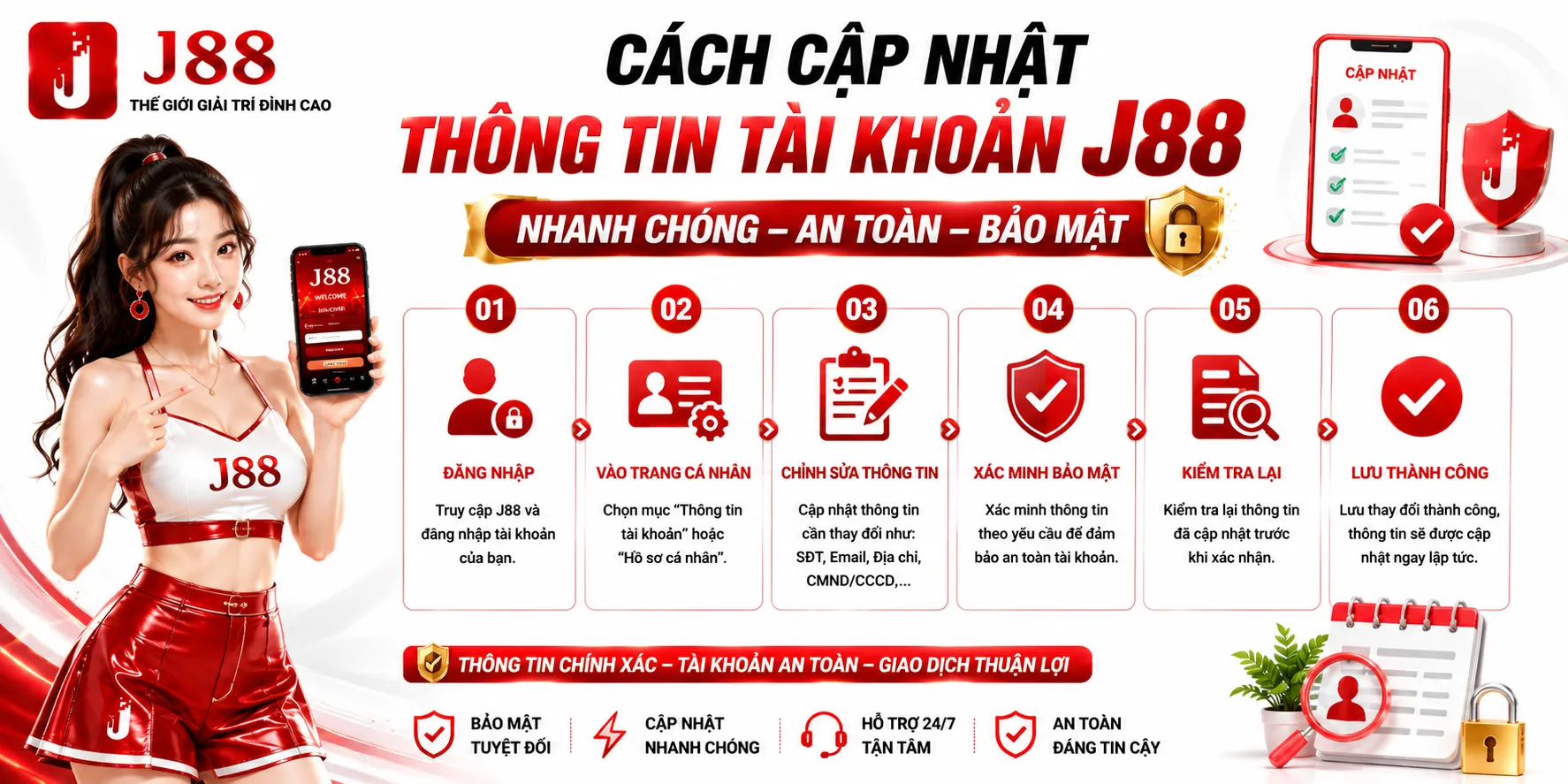 Cách Cập Nhật Thông Tin Tài Khoản J88 Nhanh Chóng