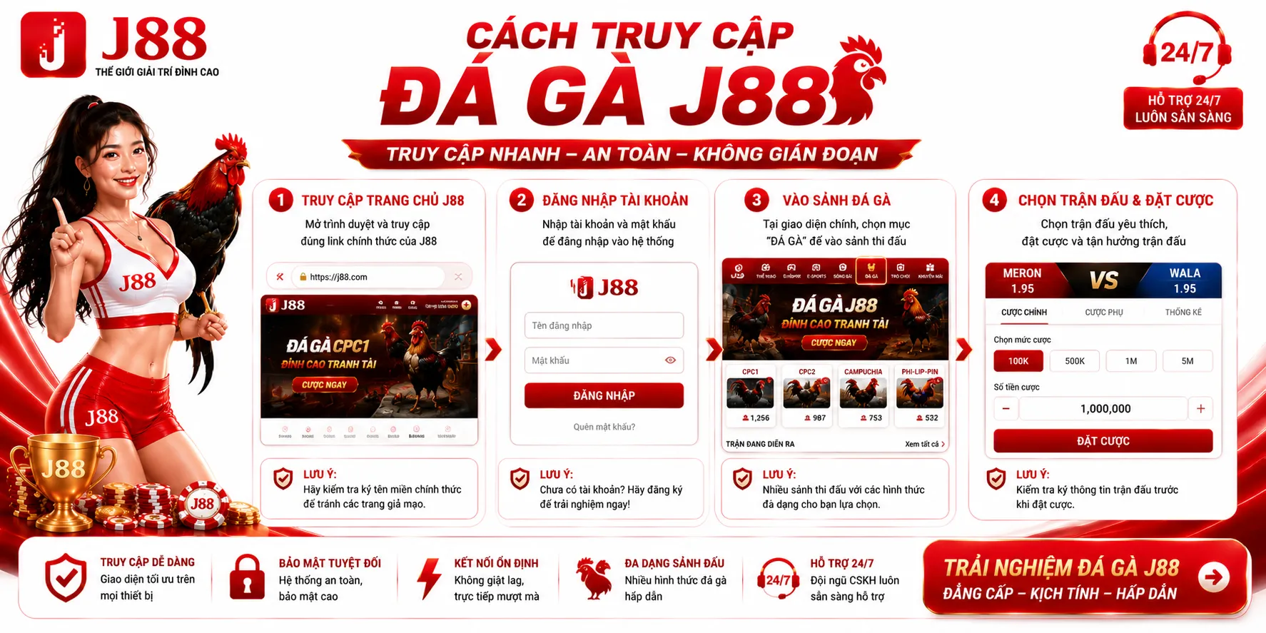 Đá Gà J88 – Tổng Quan Sảnh Và Hình Thức Trận Đấu 2 Cách truy cập đá gà J88