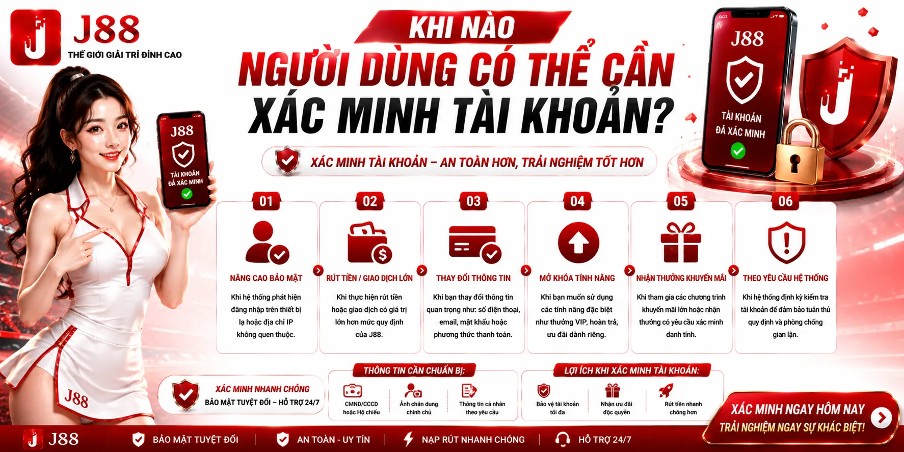 Khi nào người dùng có thể cần xác minh tài khoản?