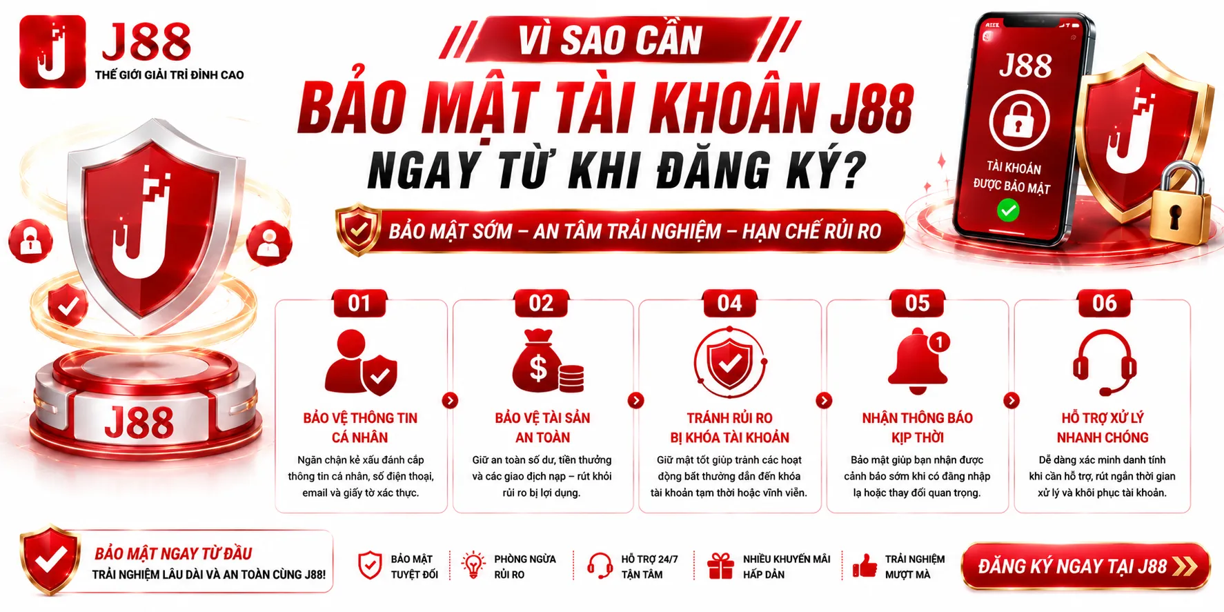 Bảo Mật Tài Khoản J88 – Cách Hạn Chế Rủi Ro Mất Tài Khoản 1 Vì sao cần bảo mật tài khoản J88 ngay từ khi đăng ký?